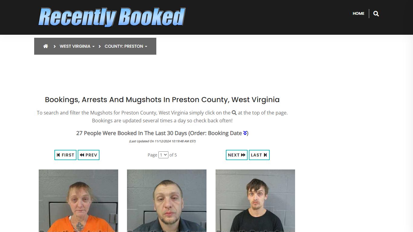 Bookings, Arrests and Mugshots in Preston County, West Virginia