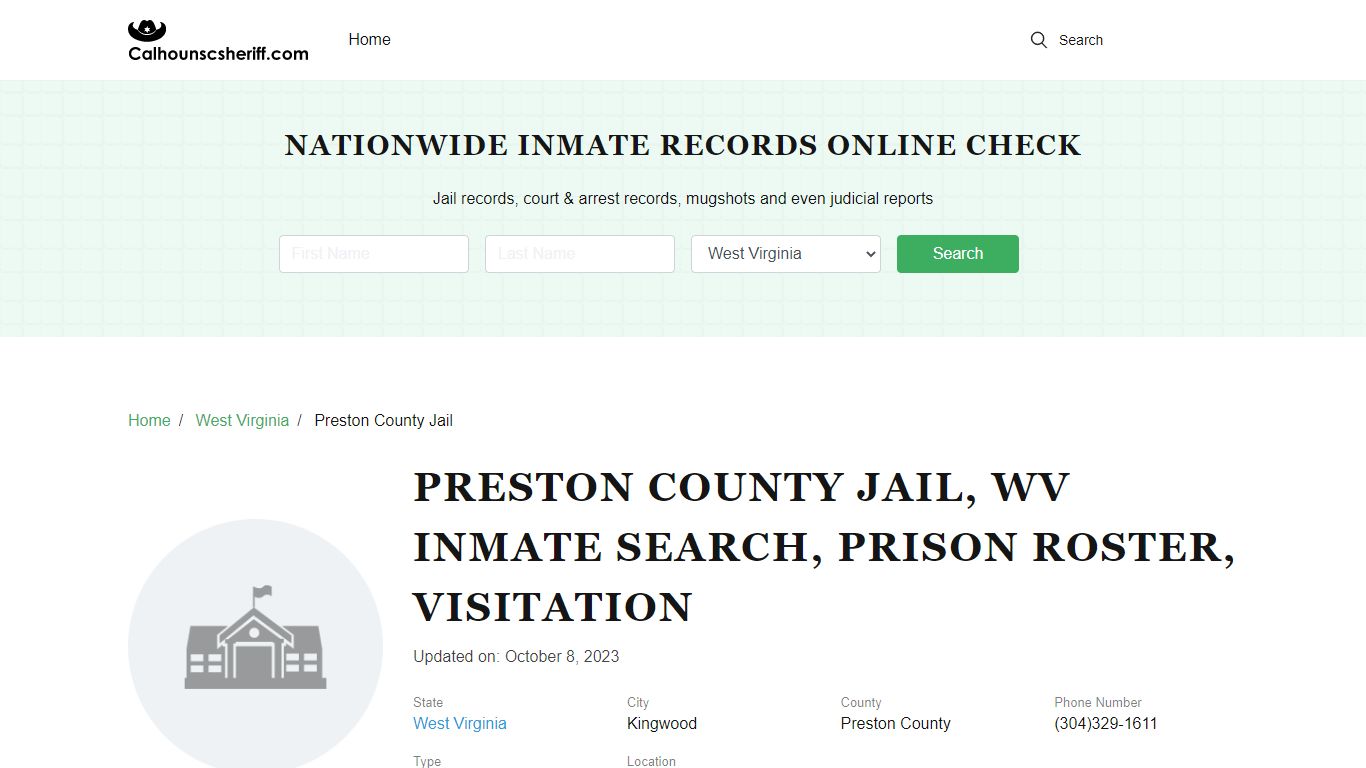 Preston County Jail, WV Inmate Search, Prison Roster, Visitation